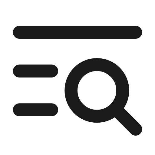 Text search icon, line style, from Vadivam