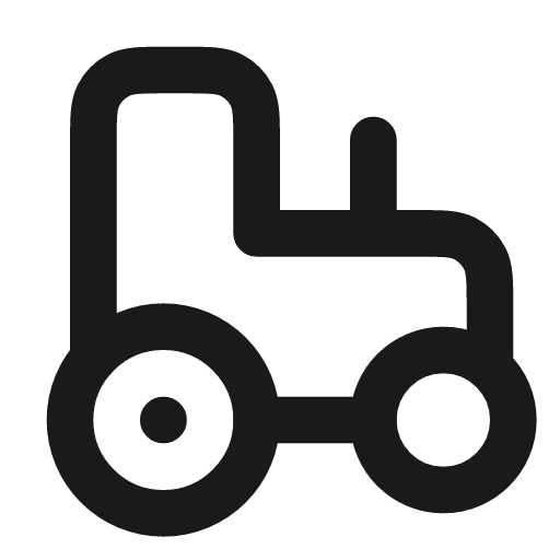 Tractor icon, line style, from Vadivam