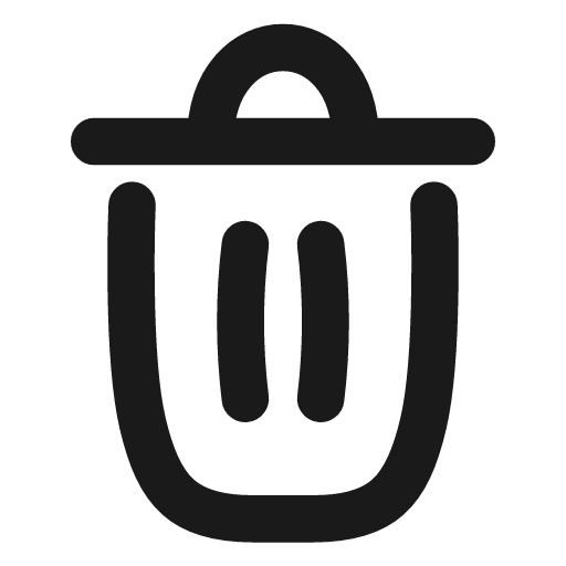 Trash icon, line style, from Vadivam