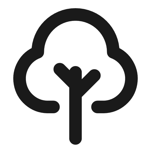 Tree deciduous icon, line style, from Vadivam