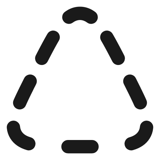 Triangle dashed icon, line style, from Vadivam