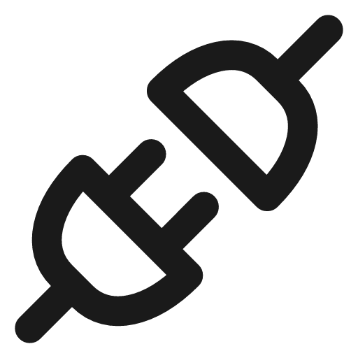 Unplug icon, line style, from Vadivam