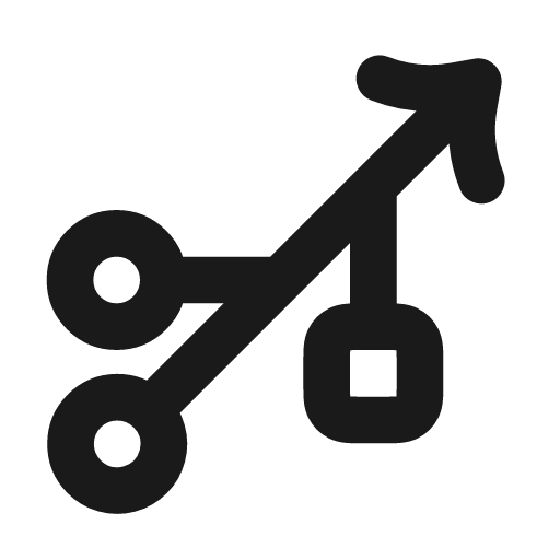 Usb icon, line style, from Vadivam