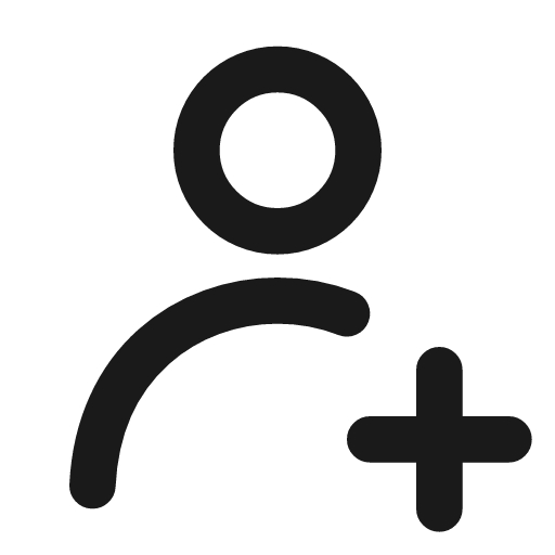 User plus icon, line style, from Vadivam