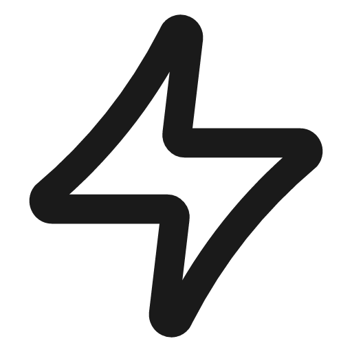 Zap icon, line style, from Vadivam