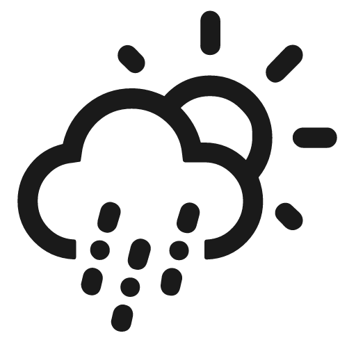 Day rain mix icon, solid style, from Weather Icons