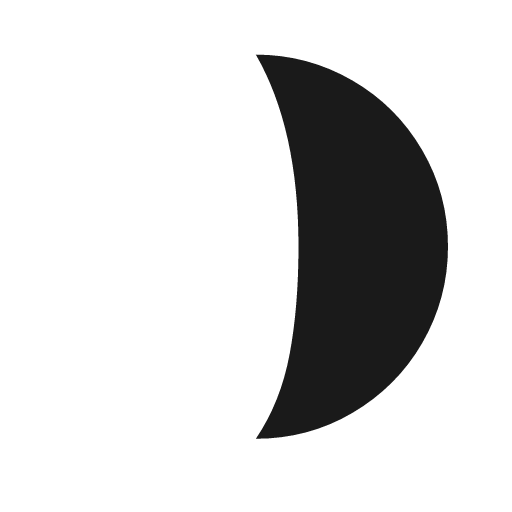 Moon waxing 6 icon, solid style, from Weather Icons