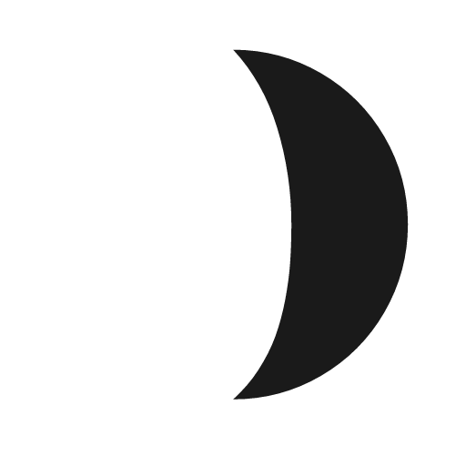 Moon waxing crescent 4 icon, solid style, from Weather Icons