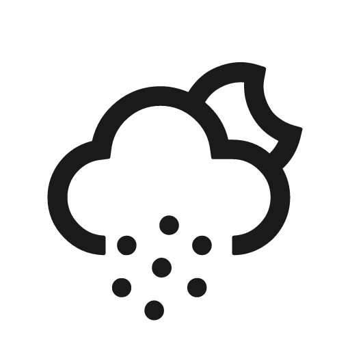 Night alt snow wind icon, solid style, from Weather Icons