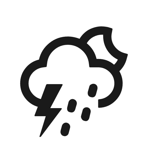 Night alt storm showers icon, solid style, from Weather Icons