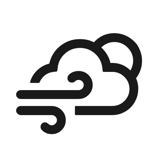 Night cloudy gusts icon, solid style, from Weather Icons
