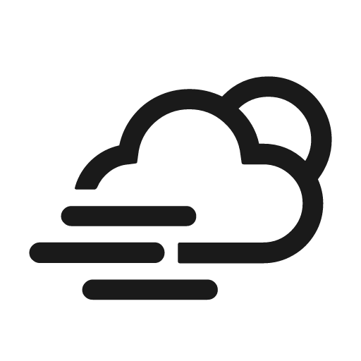 Night cloudy windy icon, solid style, from Weather Icons