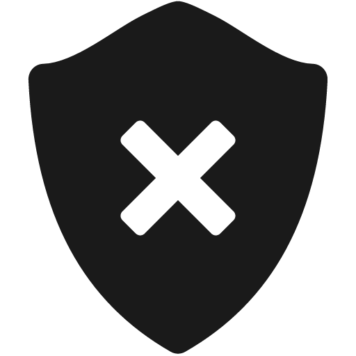 Delete shield icon, solid style, from Icons8 Windows 8 Icons