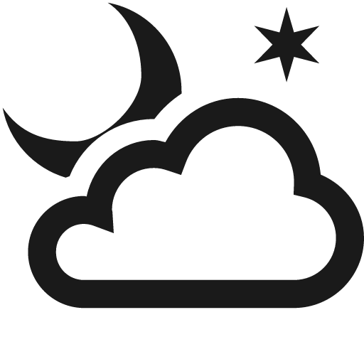 Partly cloudy night icon, solid style, from Icons8 Windows 8 Icons