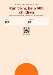 Charity run poster: flyer template