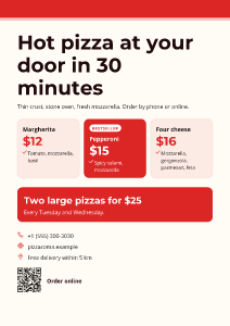 Pizza delivery: flyer template