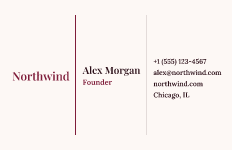 Columns: business card template