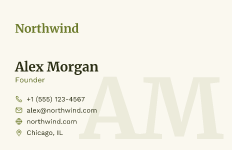 Monogram: business card template