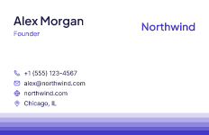 Steps: business card template