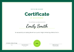 Emerald frame: certificate template