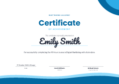 Ocean waves: certificate template