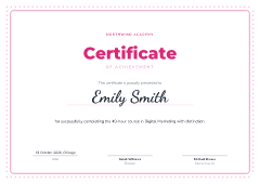 Polka dots: certificate template