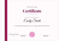 Rose ribbon: certificate template