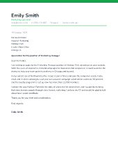 Fresh top bar: cover letter template