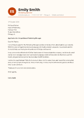 Sunny initials: cover letter template