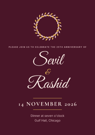 Anniversary invitation: invitation template
