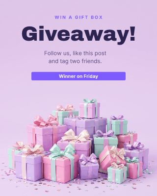 Giveaway gift boxes: post template