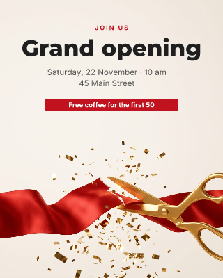 Grand opening: post template