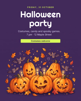 Halloween party: post template