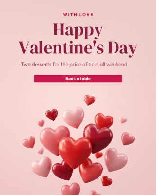 Valentine's hearts: post template