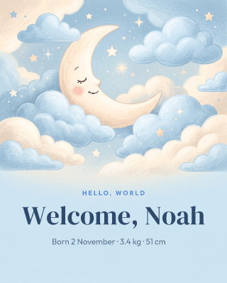 Welcome baby: post template