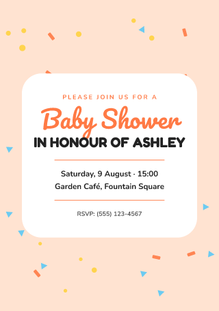 Baby shower invitation: invitation template