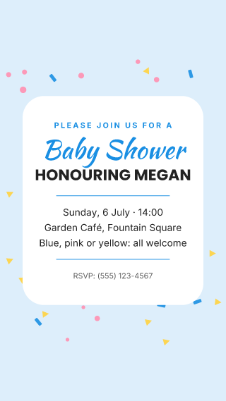 Baby shower: story template