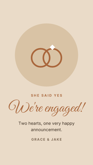 We're engaged: story template
