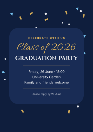Graduation party: invitation template