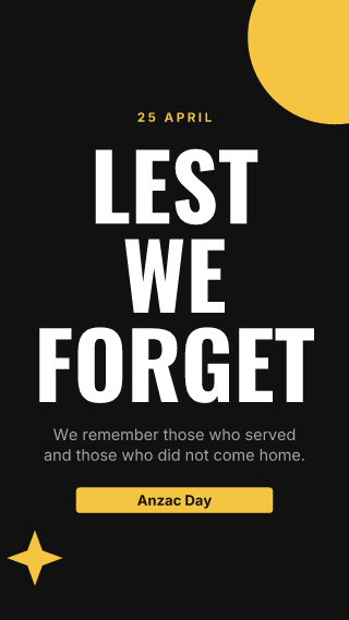 Anzac Day, big words: holiday template