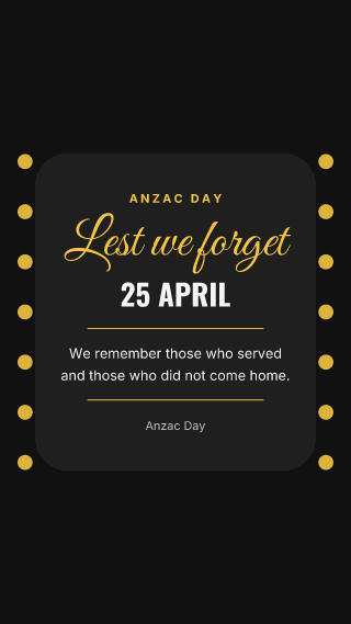 Anzac Day, card: holiday template