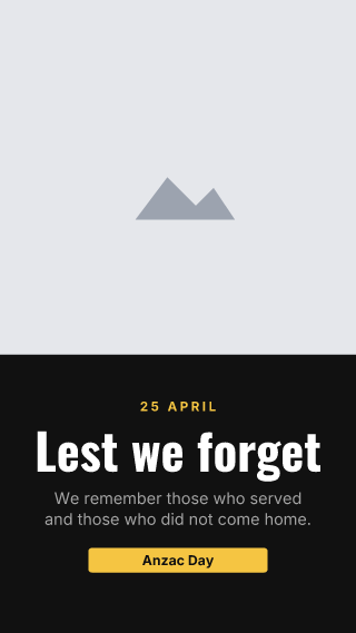 Anzac Day, with your photo: holiday template