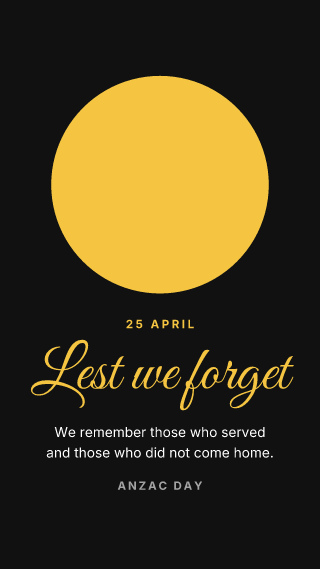 Anzac Day: holiday template