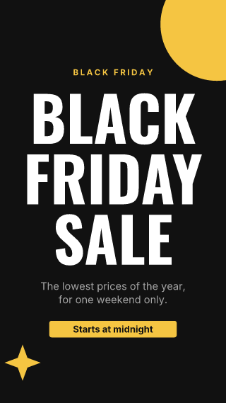 Black Friday, big words: holiday template