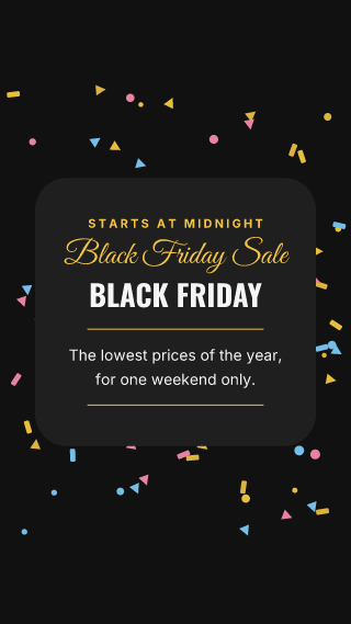 Black Friday, card: holiday template