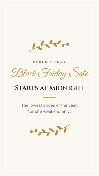 Black Friday, classic frame: holiday template