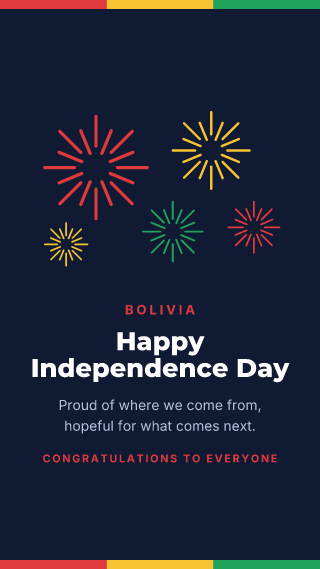 Bolivia: Independence Day: holiday template