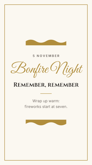 Bonfire Night, classic frame: holiday template