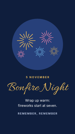 Bonfire Night: holiday template