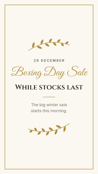 Boxing Day, classic frame: holiday template